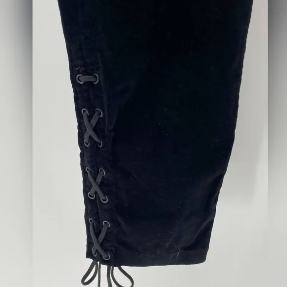 Hudson Nix Black Velvet Lace Up Legs High Rise Jeans Size 29 NWT - Picture 2 of 7